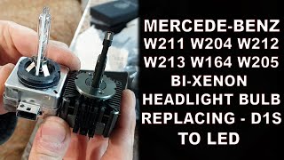 MercedesBenz Replacing Bi Xenon D1S Headlight Bulb to LED Mercedes W211 W204 W212 W164 W205 W166 [upl. by Bil576]