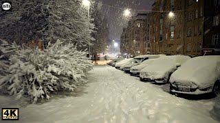 Heavy Snowfall in Helsinki Finland Night Walk in Kallio District  Winter Wonderland 5 Jan 2022 [upl. by Ytsihc]