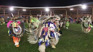 MVI 6975 Ochapowace Powwow 2023 Sat Night Live Mens Fancy Bustle Special Part 1 [upl. by Thayne915]