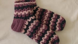 VERY EASY chunky crochet slipper socks tutorial  part 2 [upl. by Sidman]