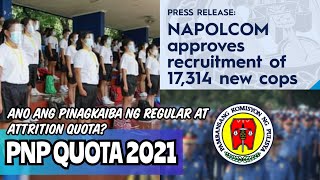 PNP QUOTA 2021 Ano ang NAPOLCOM at pinagkaiba ng REGULAR AT ATTRITION QUOTA [upl. by Harriot]