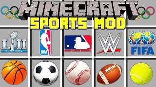 Minecraft SPORTS MOD l NBA FINALS Basketball Football amp More l Modded MiniGame [upl. by Alyworth503]