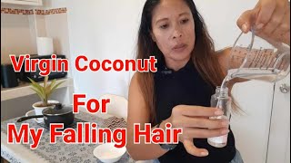 Making Virgin Coconut oil in the House for My Falling Hair Ate Lin [upl. by Lenej]