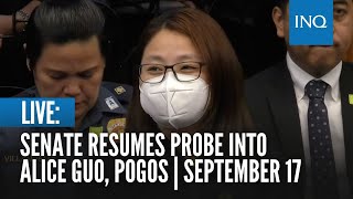 LIVE Senate resumes probe into Alice Guo Pogos  September 17 [upl. by Yasnil]