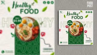 Design a Fresh amp Vibrant Food Poster Using Photoshop [upl. by Reyaht]