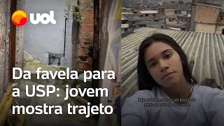 Jovem mostra realidade de morar na favela e estudar na USP [upl. by Atsugua989]