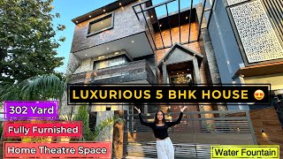 Inside a Ultra Luxurious Fully Furnished Villa with Water Fountain amp Lift  House Sale in Chandigarh [upl. by Alica889]