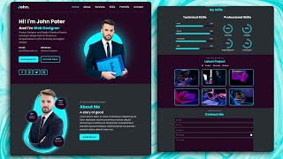 Build a Complete Responsive Personal Portfolio Website using HTML CSS Javascript [upl. by Estell446]