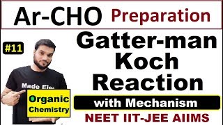 L11 Gatter Man Koch Reaction  ArCHO Preparation  with Mechanism  NEET JEE AIIMS By AArora [upl. by Aicercul519]