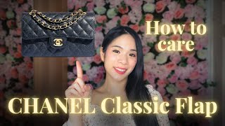 HOW TO Look After Your CHANEL Classic Flap in Caviar  Cleaning Storage and Maintenance [upl. by Bixler]