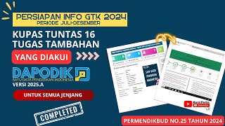 16 TUGAS TAMBAHAN YANG DIAKUI DI DAPODIK 2025a UNTUK INFO GTK 2024 PERIODE JULI  DESEMBER [upl. by Dellora]