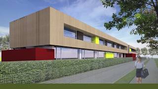 Progettazione nuova Scuola Media G Gozzadini di Castenaso  Rendering progetto vincitore [upl. by Fletch]