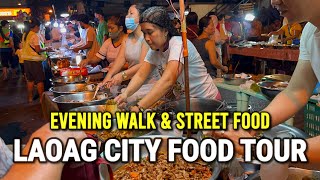 LAOAG CITY PHILIPPINES 2024  Street Food Tour amp Evening Walk  Ilocos Norte Night Market [upl. by Eseret]