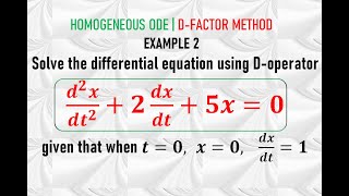 Homogeneous 2nd Order ODEs  DFACTOR Method  Example 2 [upl. by Rosmarin897]