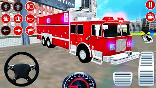 Real Fire Truck Driving Simulator 2020  New Fire Fighting Firemans Daily Job  Android GamePlay 4 [upl. by Magena]