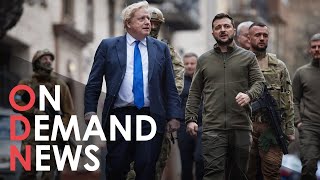 Johnson and Zelenskyy Tour Kyiv Streets with Snipers [upl. by Mor]