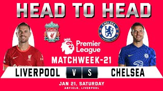 LIVERPOOL vs CHELSEA  Head to Head Stats  Matchweek 21  LIV vs CHE  Premier League [upl. by Tepper875]