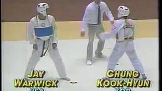 1988 olympic TKD welter semi Jay Warwick USA vs Chung KookHyun KOR [upl. by Carli829]