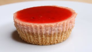 EASY MINI STRAWBERRY CHEESECAKE  STRAWBERRY CHEESECAKE RECIPE  CHEESECAKE [upl. by Nawyt]