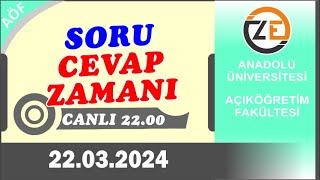 AÖF 22 03 2024 Canlı  Test Çözüm Tekniği  Yarın Sınav Var [upl. by Guimond]