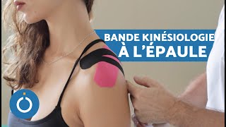 BANDE de KINÉSIOLOGIE pour DOULEUR À LÉPAULE 🙎🏽‍♂️ Bandage neuromusculaire à lépaule [upl. by Durante475]