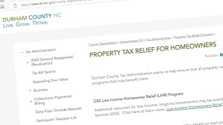 Durham property tax relief program delayed processing applications as quickly as possible [upl. by Ahtabat155]