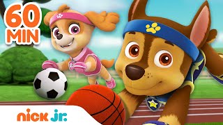 PAW Patrol Sports Rescues amp Adventures 🏀 w Chase amp Skye  60 Minute Compilation  Nick Jr [upl. by Haliek]