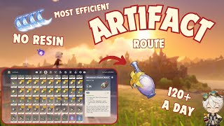 BEST 50 GENSHIN IMPACT ARTIFACT FARMING ROUTE 120 PIECES A DAY NEVER RUN OUT OF FODDER AGAIN [upl. by Enilreug]