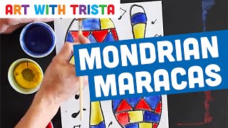 Mondrian Maracas Painting Tutorial  Art With Trista [upl. by Llevaj]