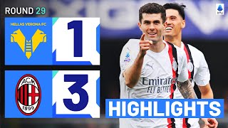 VERONAMILAN 13  HIGHLIGHTS  Pulisic strikes in emphatic Rossoneri win  Serie A 202324 [upl. by Sadira200]