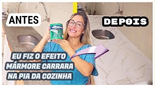 MÁRMORE CARRARA CASEIRO NA PIA DA COZINHA  Ideia de maravilhosa que tive [upl. by Arvind487]