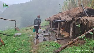 Beautiful Nepali Mountain Village Life of Nepal  Most Peaceful And Relaxing Village Life Rainy Day [upl. by Atnas]