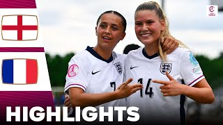 England vs France  Highlights  U19 Womens European Championship 20072024 [upl. by Toland]