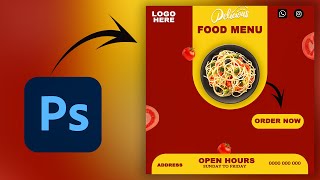 Food Poster Design in Photoshop Tutorial [upl. by Harwill]