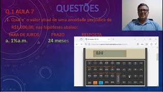 Correção de Exercícios  Aula 7 de Matemática Financeira  Ex 01 [upl. by Marino]