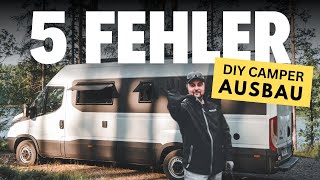 5 Fehler beim DIY Camper Van Ausbau diycamper vanlife vanausbau campervanausbau [upl. by Diao227]