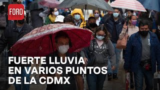 Lluvias torrenciales con actividad eléctrica en varios puntos de la CDMX  Las Noticias [upl. by Hgielime]