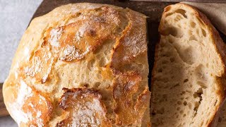 Worlds Easiest Homemade Bread  Crusty Artisan style [upl. by Anoik]