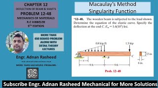 1248 Macaulays Method  Deflection of Beams amp Shafts  Mechanics of materials RC Hibbeler [upl. by Nahamas]