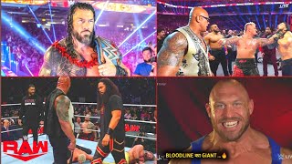 Holy shi 🤯 7ft HIKULEO in the bloodline  rock returns  Ryback  roman wwe monday night raw [upl. by Manville]