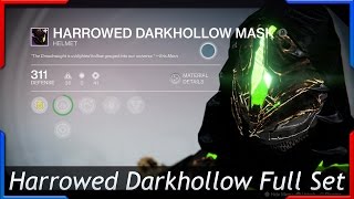 Destiny Full Harrowed Darkhollow Hunter Raid Armor Set Hard Mode [upl. by Illehs]