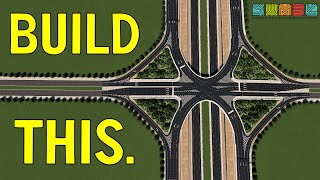 Free Your Traffic Using The SPUI  Single Point Urban Interchange  Cities Skylines Tutorial [upl. by Hgielak113]