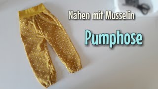 Pumphose aus Musselin  Nähanleitung für Anfänger OHNE Schnittmuster  Nähtinchen [upl. by Ayhtnic978]