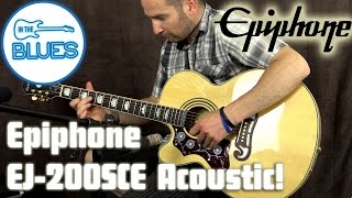 Epiphone EJ200SCE Acoustic Guitar Microphone Play Test [upl. by Zischke]