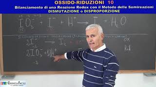 10OSSIDO RIDUZIONIBilanciamento di una Reazione Redox  Metodo delle Semireazioni DISMUTAZIONE [upl. by Hendrix]