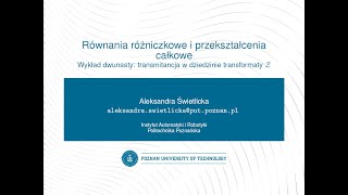 Równania różniczkowe i przekształcenia całkowe wykład 12 Transformata Z cz 5 [upl. by Benedikta364]