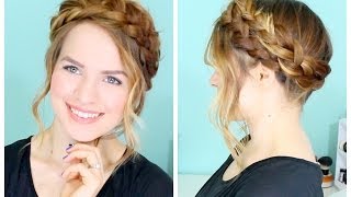 How to Easy Crown Braid [upl. by Enymzaj532]