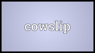 Cowslip Meaning [upl. by Ysnap]