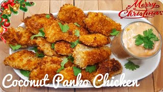 Coconut Panko ChickenChristmas Special RecipeCoconut Chicken Tenders [upl. by Adnilreb]