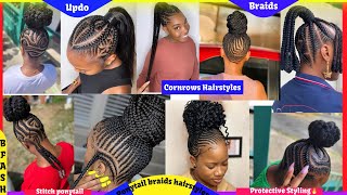 Latest Braids Hairstyles for Black Women amp Girls  Cornrow Braids Stitch Braids 2024 Feedin Braids [upl. by Peedsaj699]